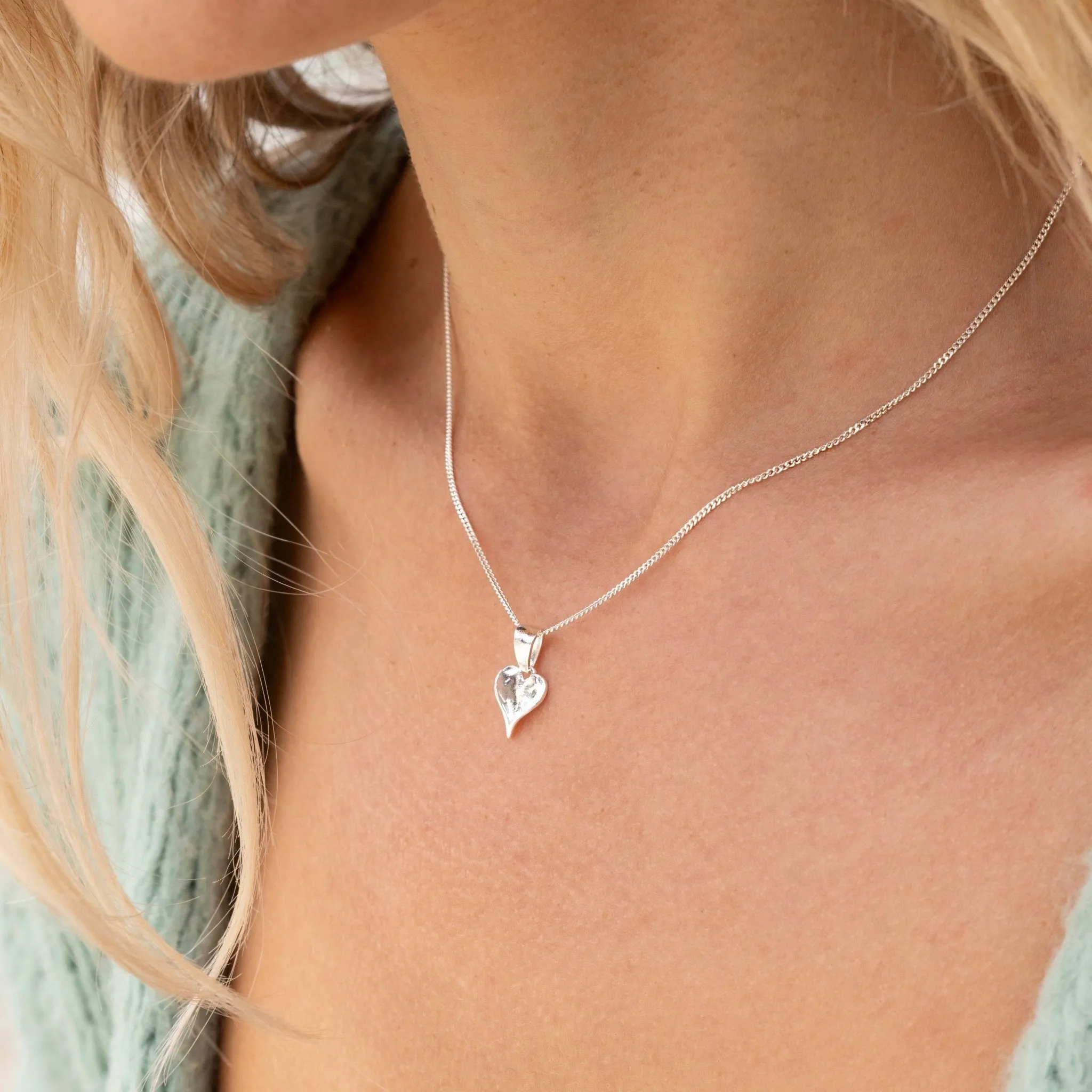 Petite Leaf Heart Pendant