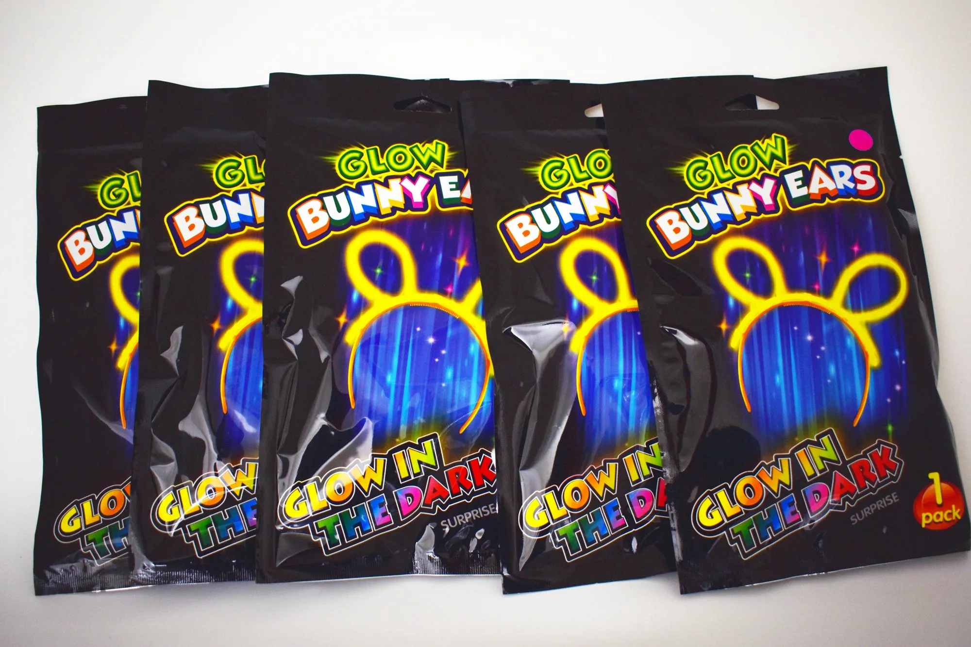 Pink Glow Stick Bunny Ears- Single Retail Packs