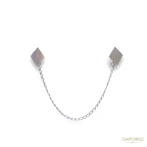 Pins with Mother-of-pearl Rhombuses and Butterfly Hook Closure U394 - Gafforelli Srl