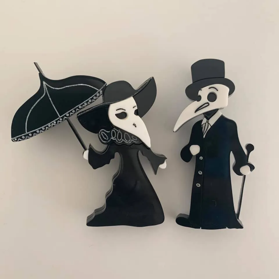 Plague Doctor Couple - Brooches