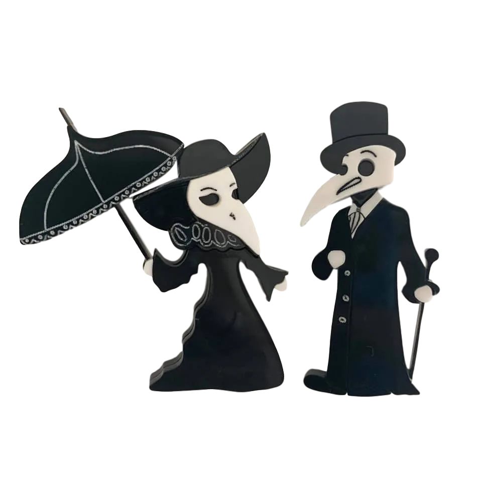 Plague Doctor Couple - Brooches