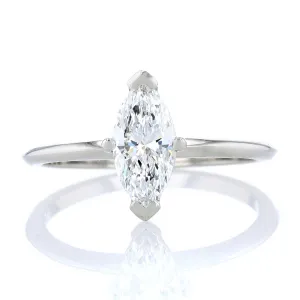 Platinum Solitaire Marquise Diamond Engagement Ring