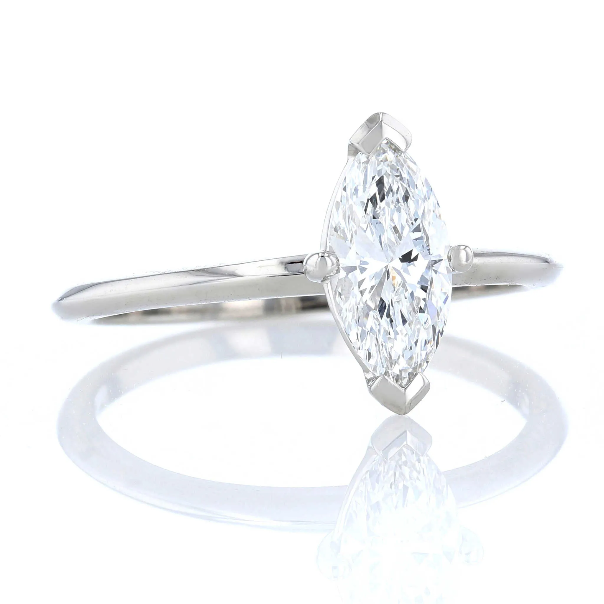 Platinum Solitaire Marquise Diamond Engagement Ring