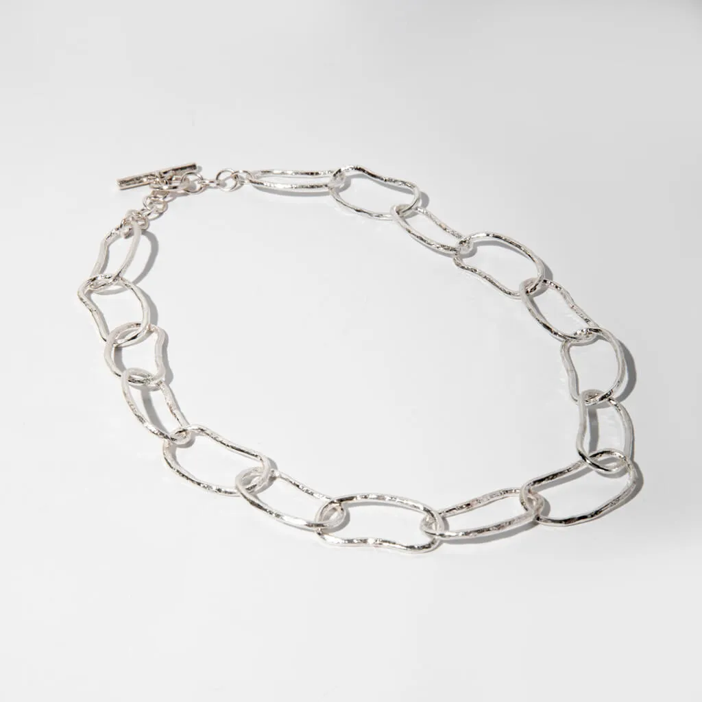 Pool Link Statement Necklace - Sterling Silver