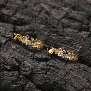 Punk Spiral Lightning Zircon Brass Stud Earrings