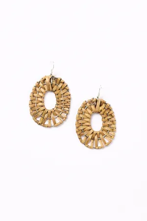 Raffia Woven Earrings in Natural