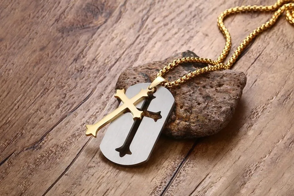 Removable Gold Cross Pendant Necklace