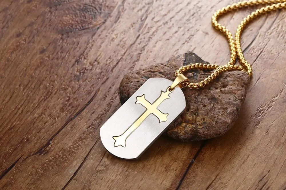 Removable Gold Cross Pendant Necklace