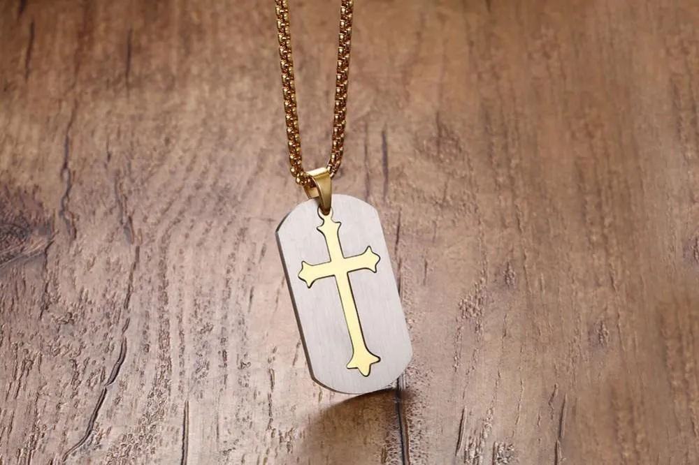 Removable Gold Cross Pendant Necklace