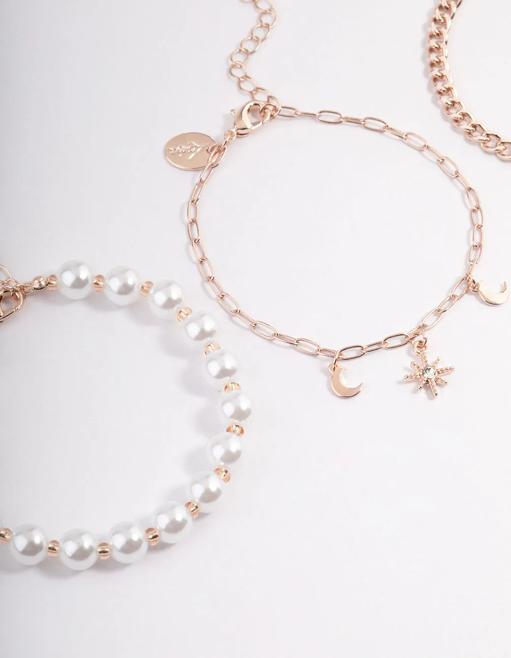 Rose Gold Pearl Celestial Butterfly Bracelet