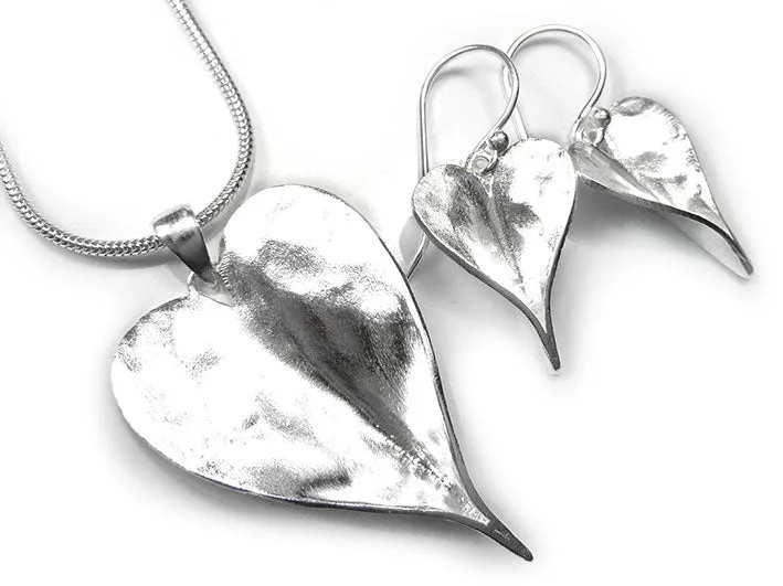 Silver Pendant - Organic Heart