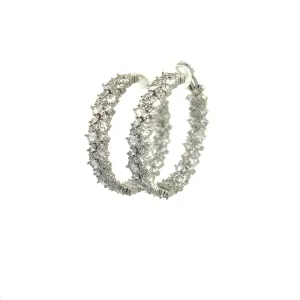 Silver Radiance Cubic Crystal Hoop Earrings