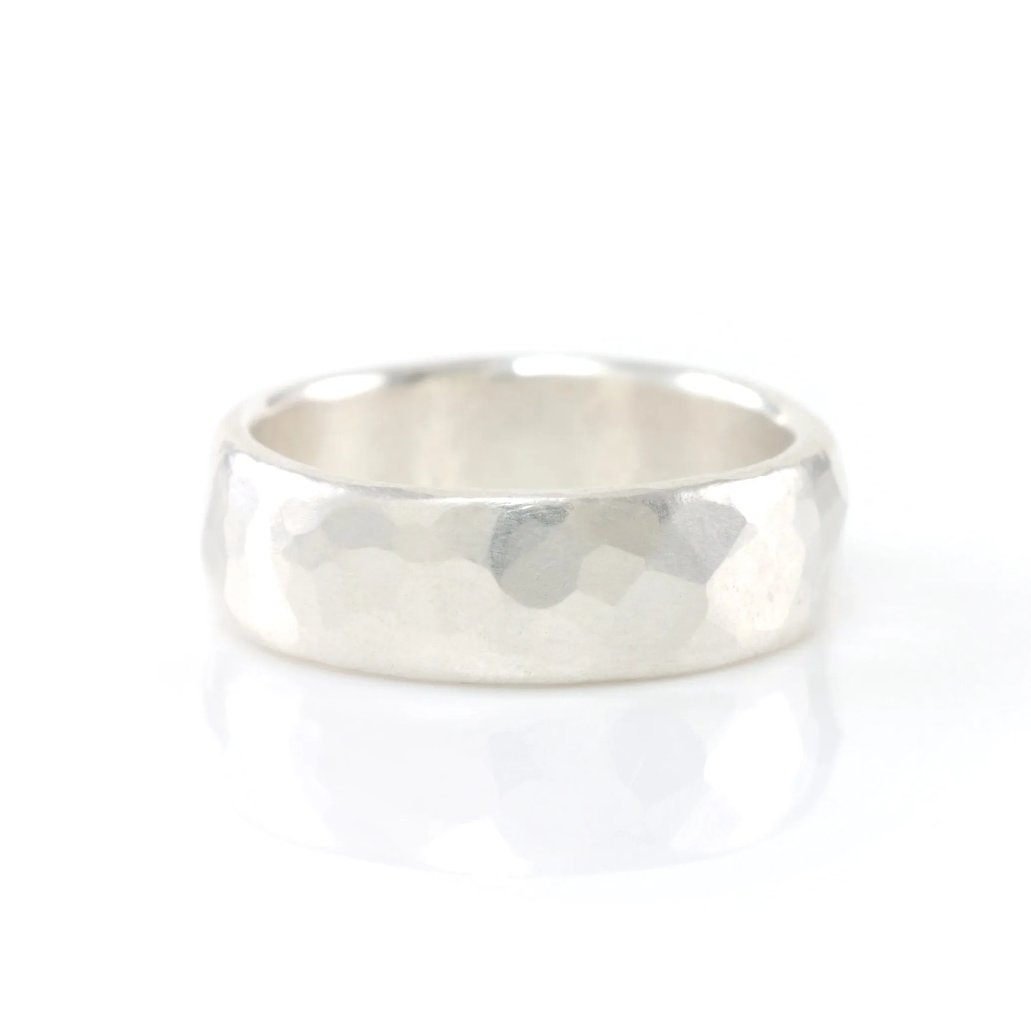 Simple Hammered Ring in Palladium Sterling Silver - Made to Order