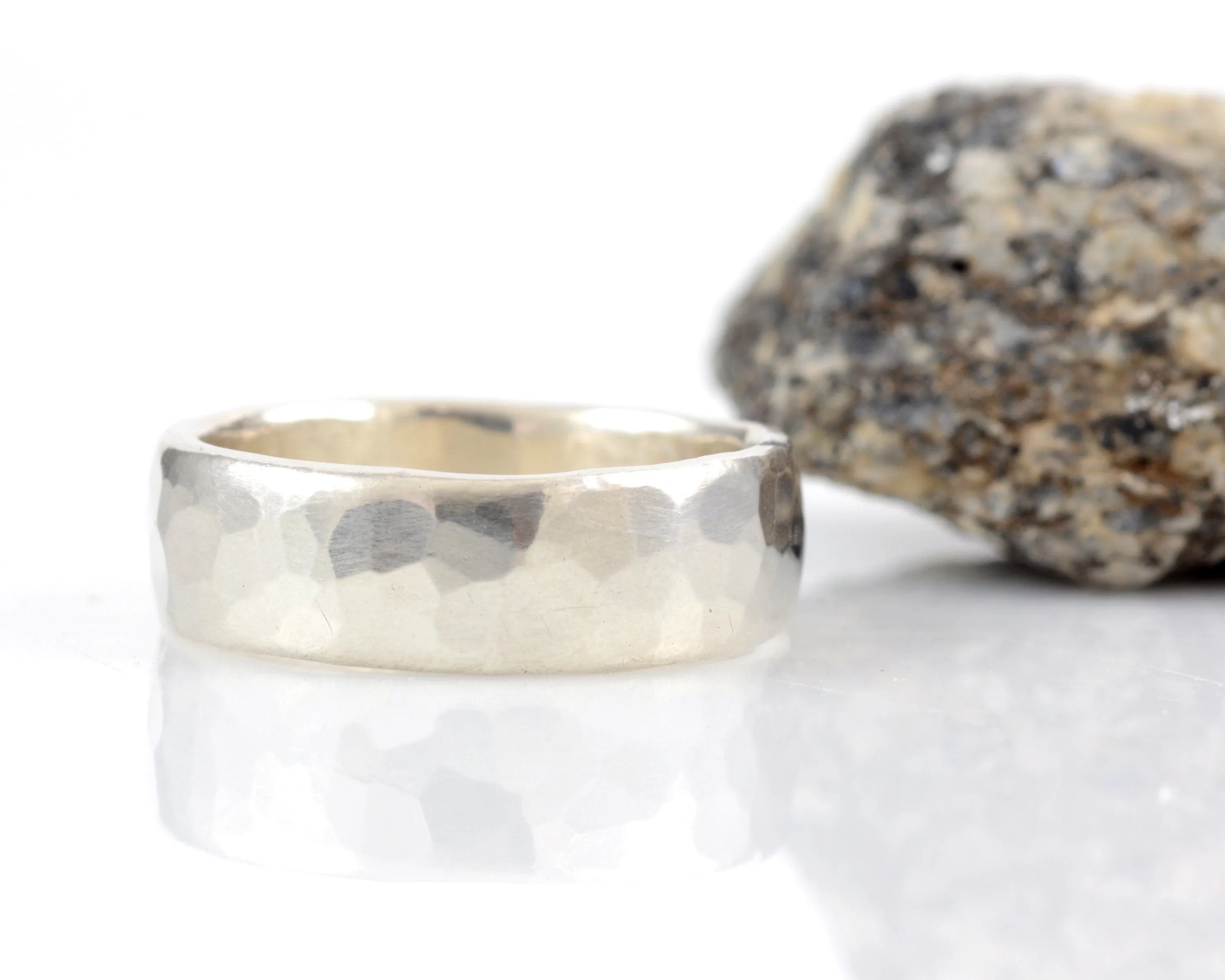 Simple Hammered Ring in Palladium Sterling Silver - Made to Order