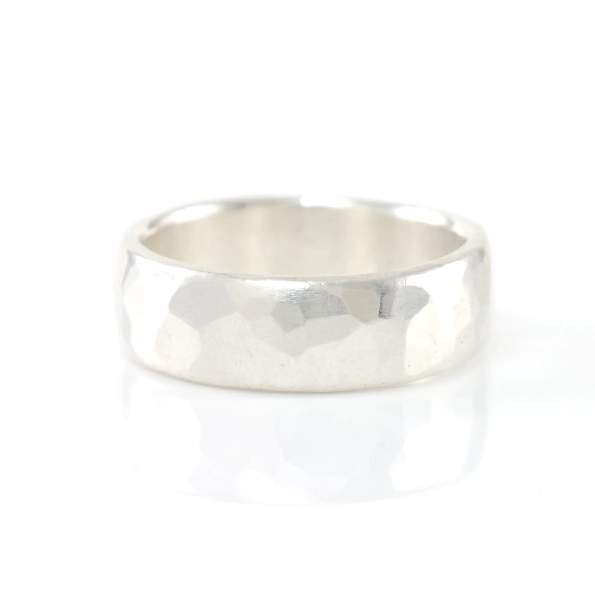 Simple Hammered Ring in Palladium Sterling Silver - Made to Order