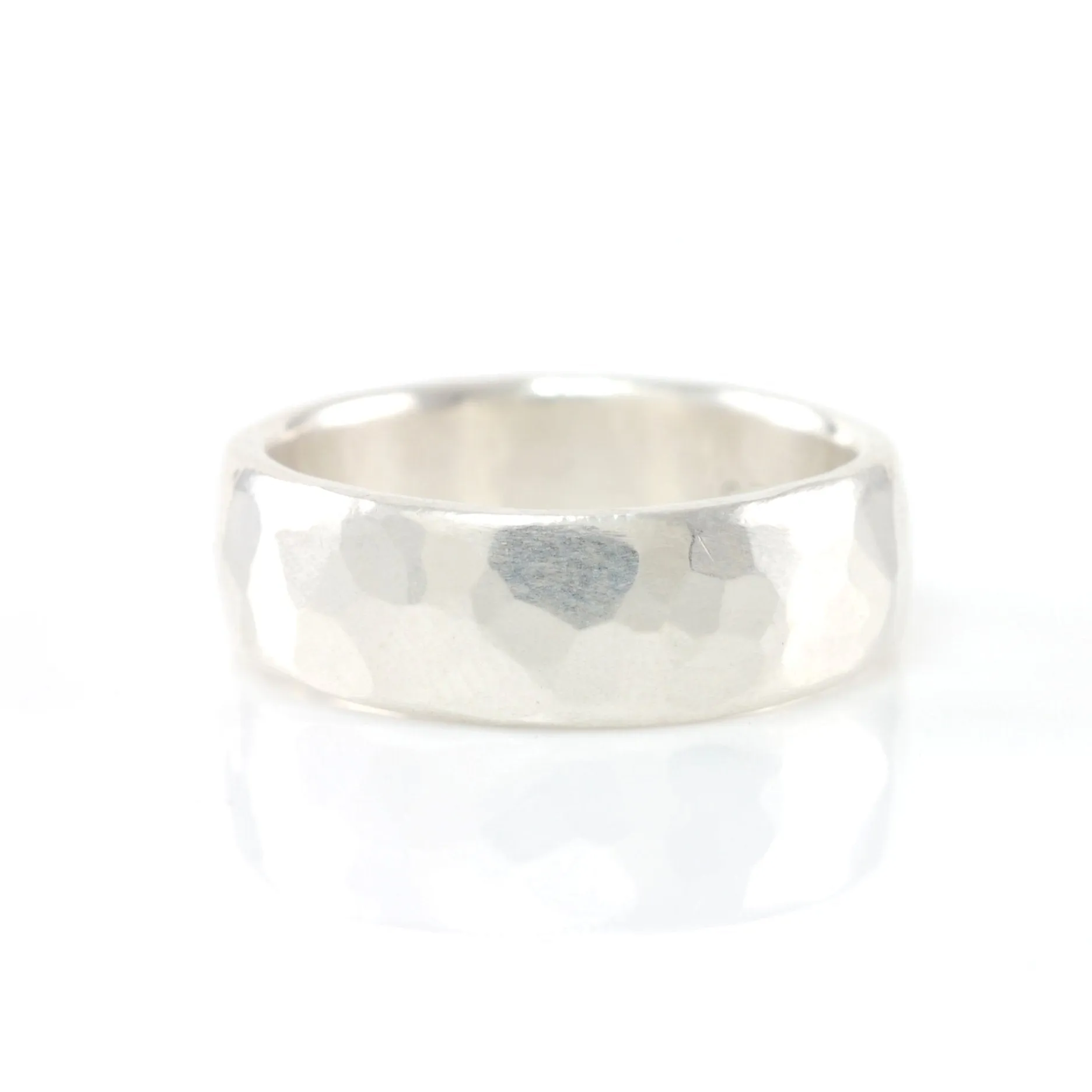 Simple Hammered Ring in Palladium Sterling Silver - Made to Order