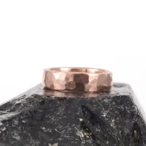 Simple Hammered Ring in Rose Gold - Made to order