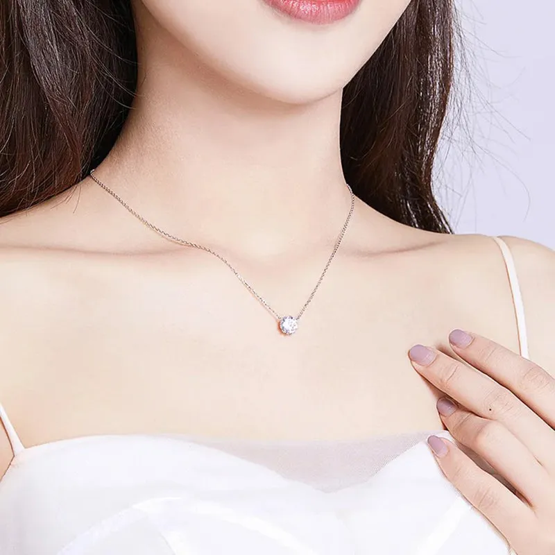 Simple Minimalist Short Necklace for Women 925 Sterling Silver Clear Cubic Zircon Chain Necklaces Wedding Jewelry