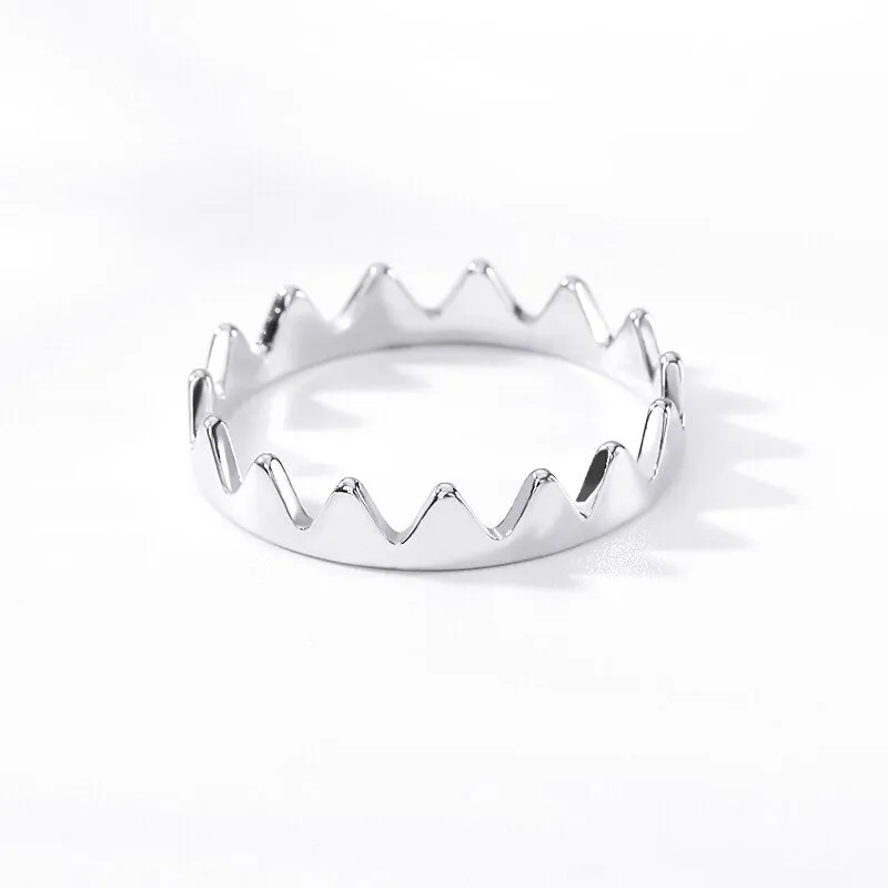 Simple Mountain Finger Rings Stainless Steel