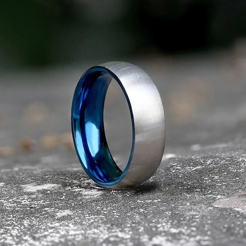 Simple Polished Titanium Couple Ring