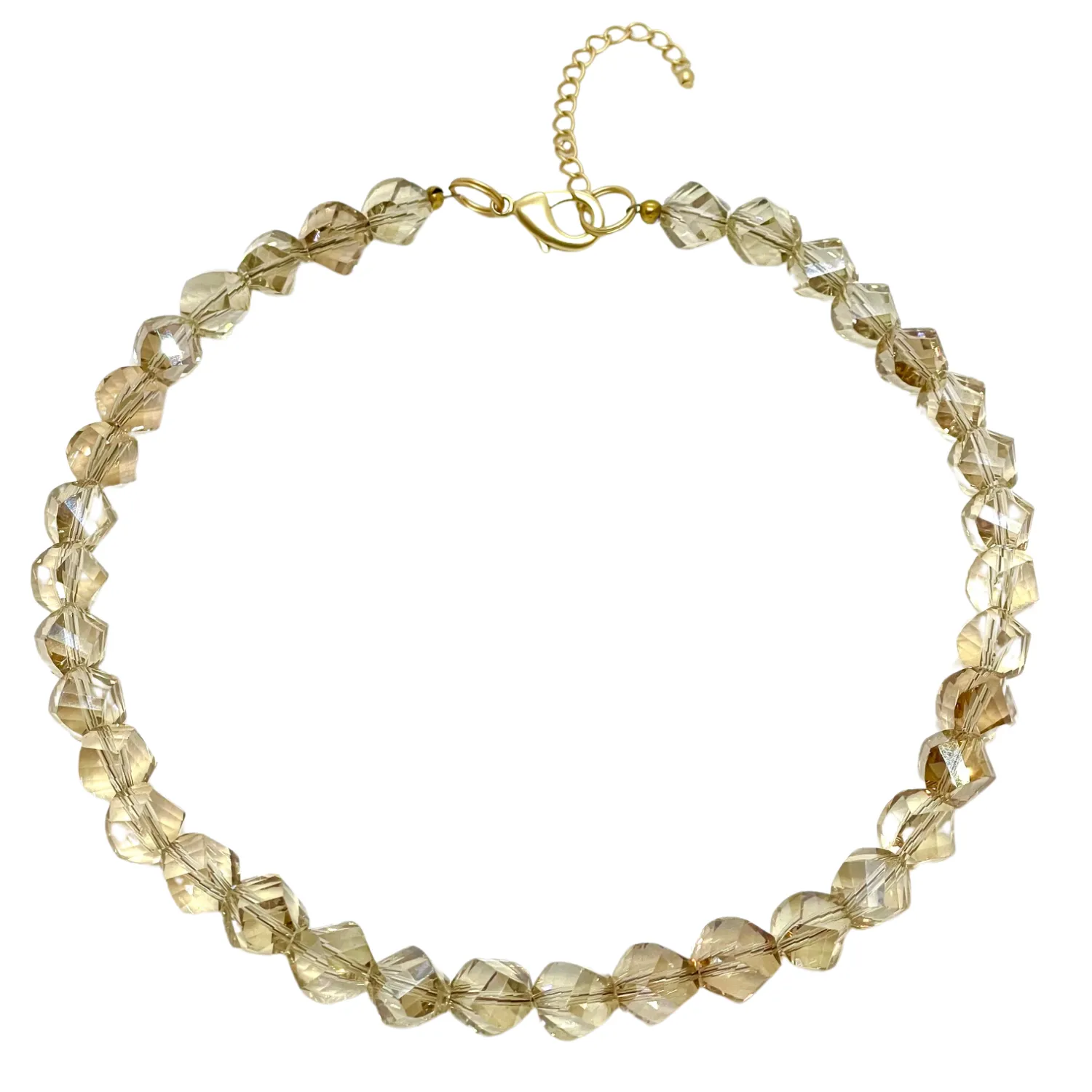 Slice Crystal Necklace - Champagne