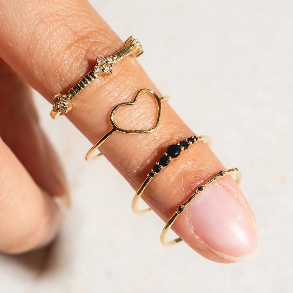 Solid Gold Delicate Heart Ring