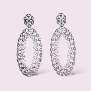 Sophisticated Micro Paved CZ Hoops Bridal Earrings, Drop Wedding Earrings, Bride, Bridesmaids