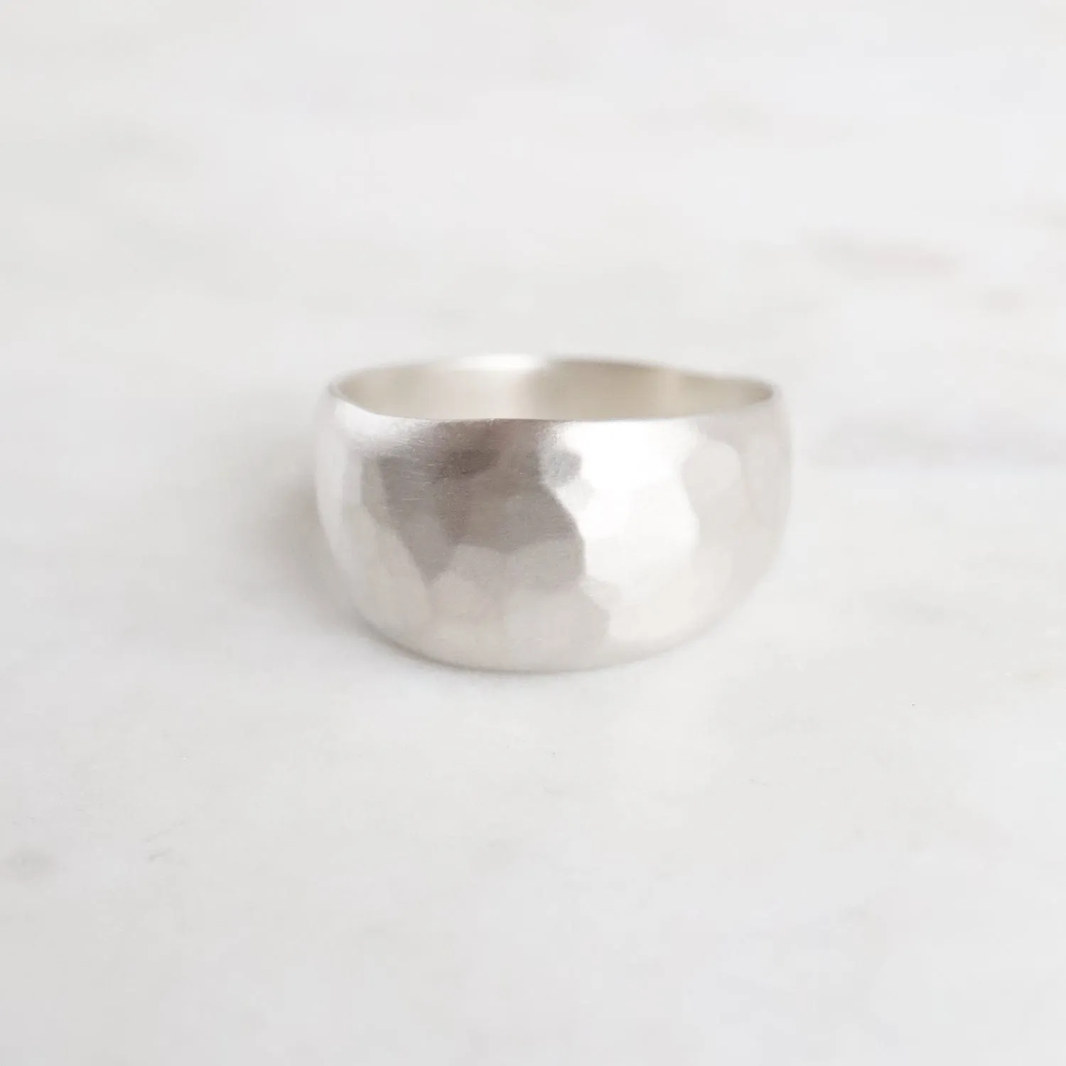 Sterling Silver Hammered Half Sleeve Ring