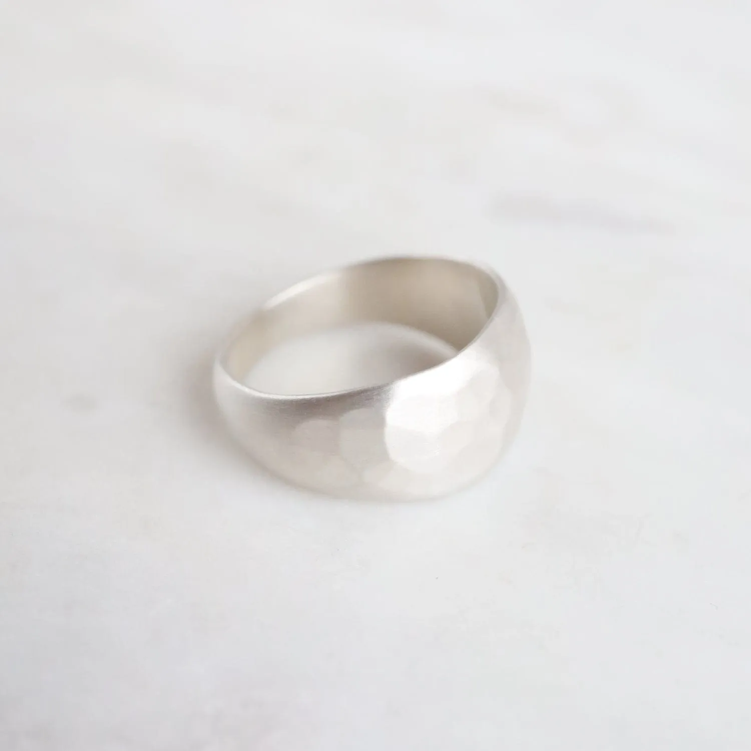 Sterling Silver Hammered Half Sleeve Ring