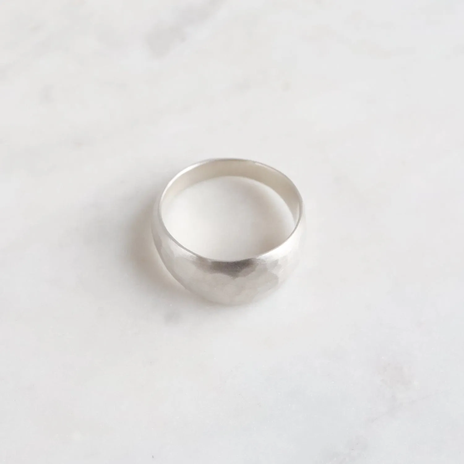 Sterling Silver Hammered Half Sleeve Ring