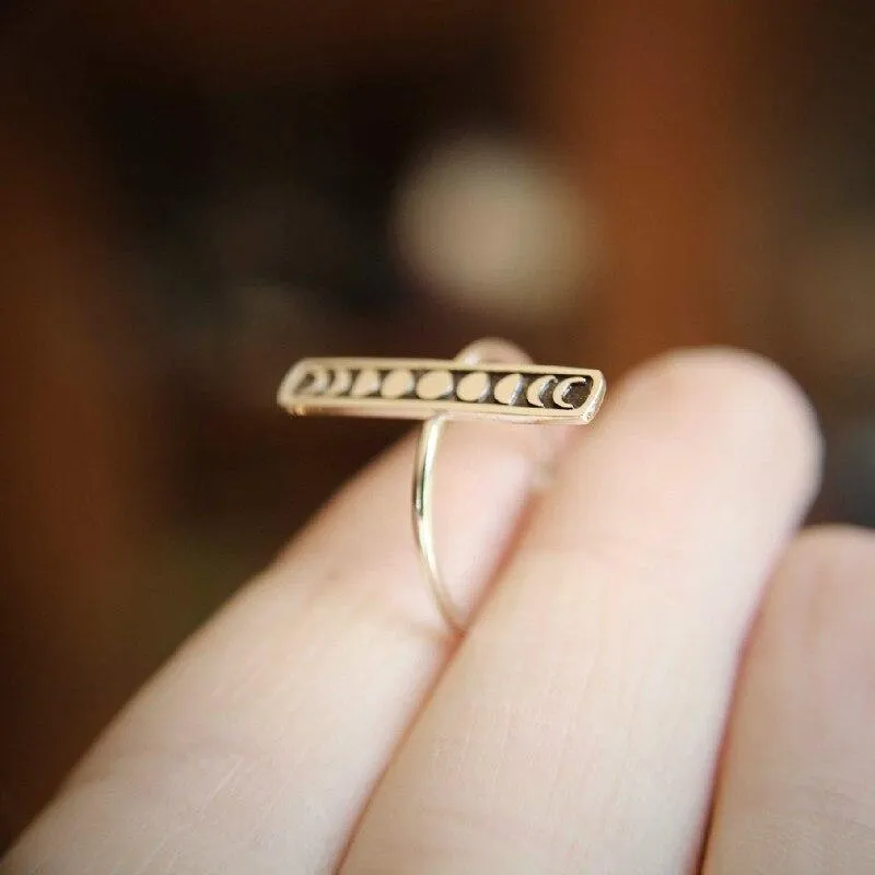 Sterling Silver Moon Phase Ring