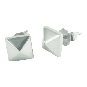 Sterling Silver Pyramid Stud Earrings