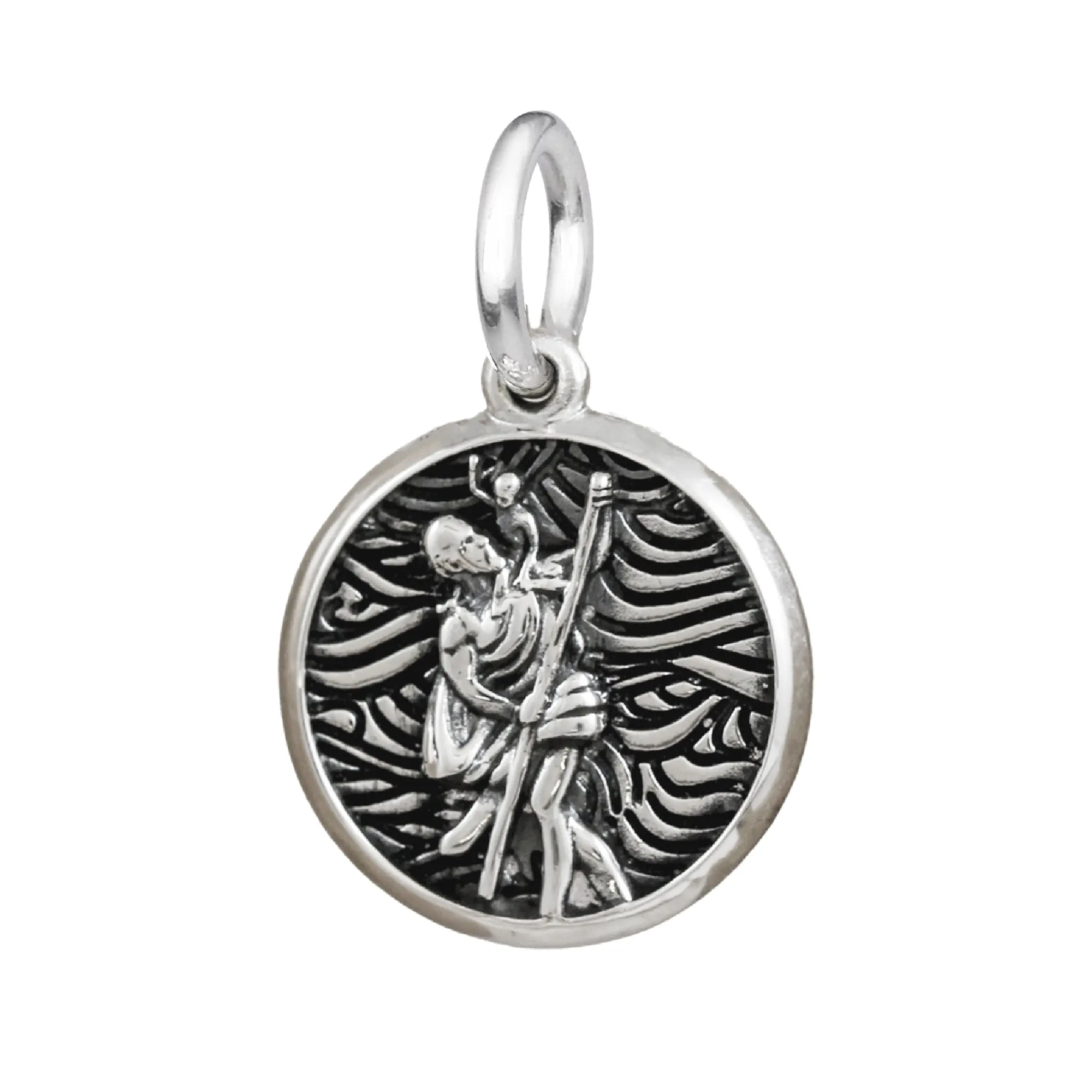 Storm Guardian Saint Christopher Personalised Silver Charm