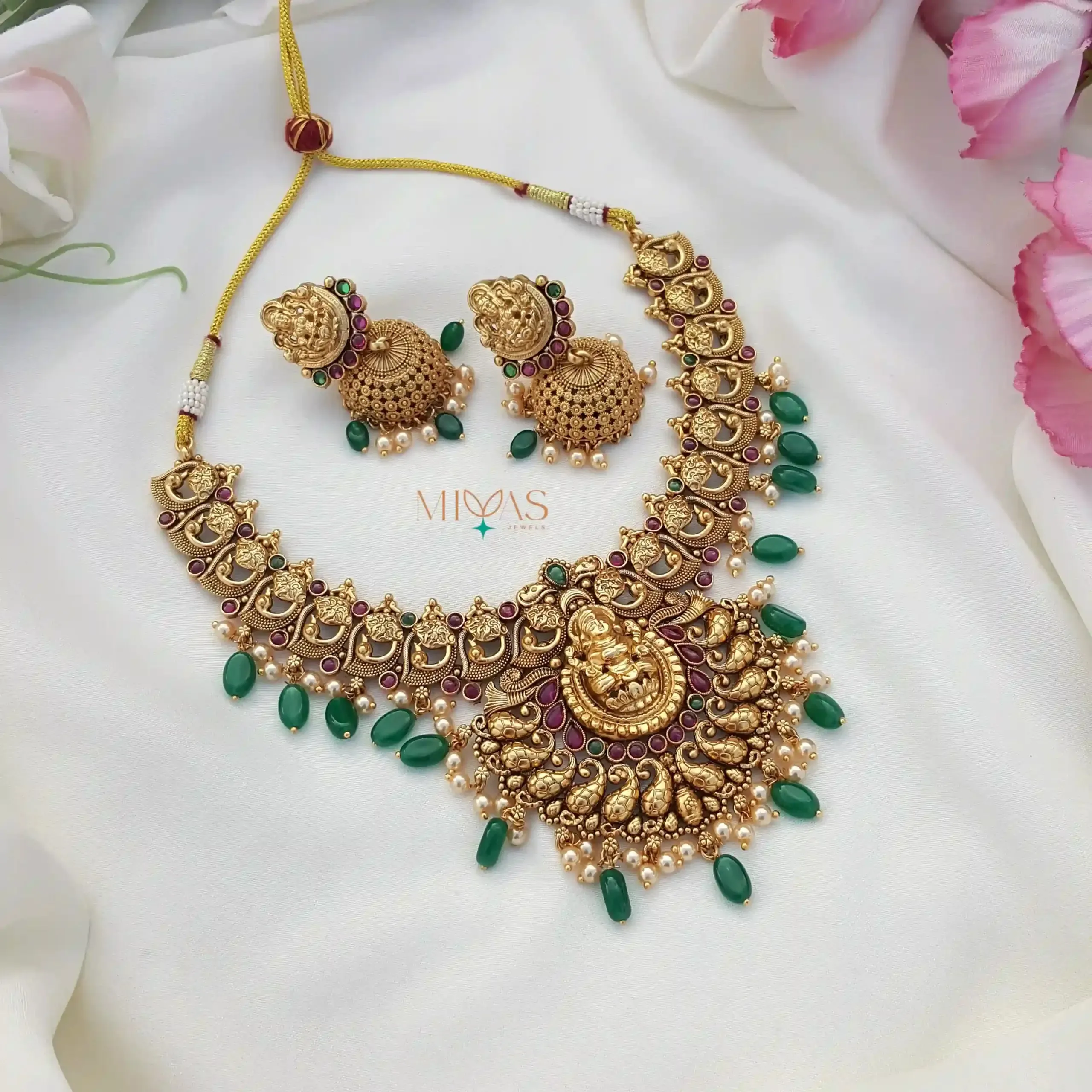 Stunning Beauty Lakshmi Motifs Necklace