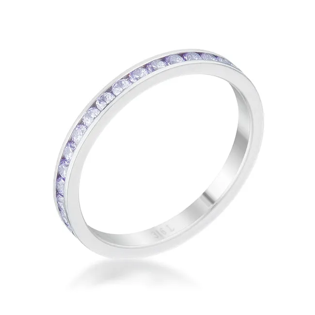 Teresa 0.5ct Light Lavender CZ Stainless Steel Eternity Band