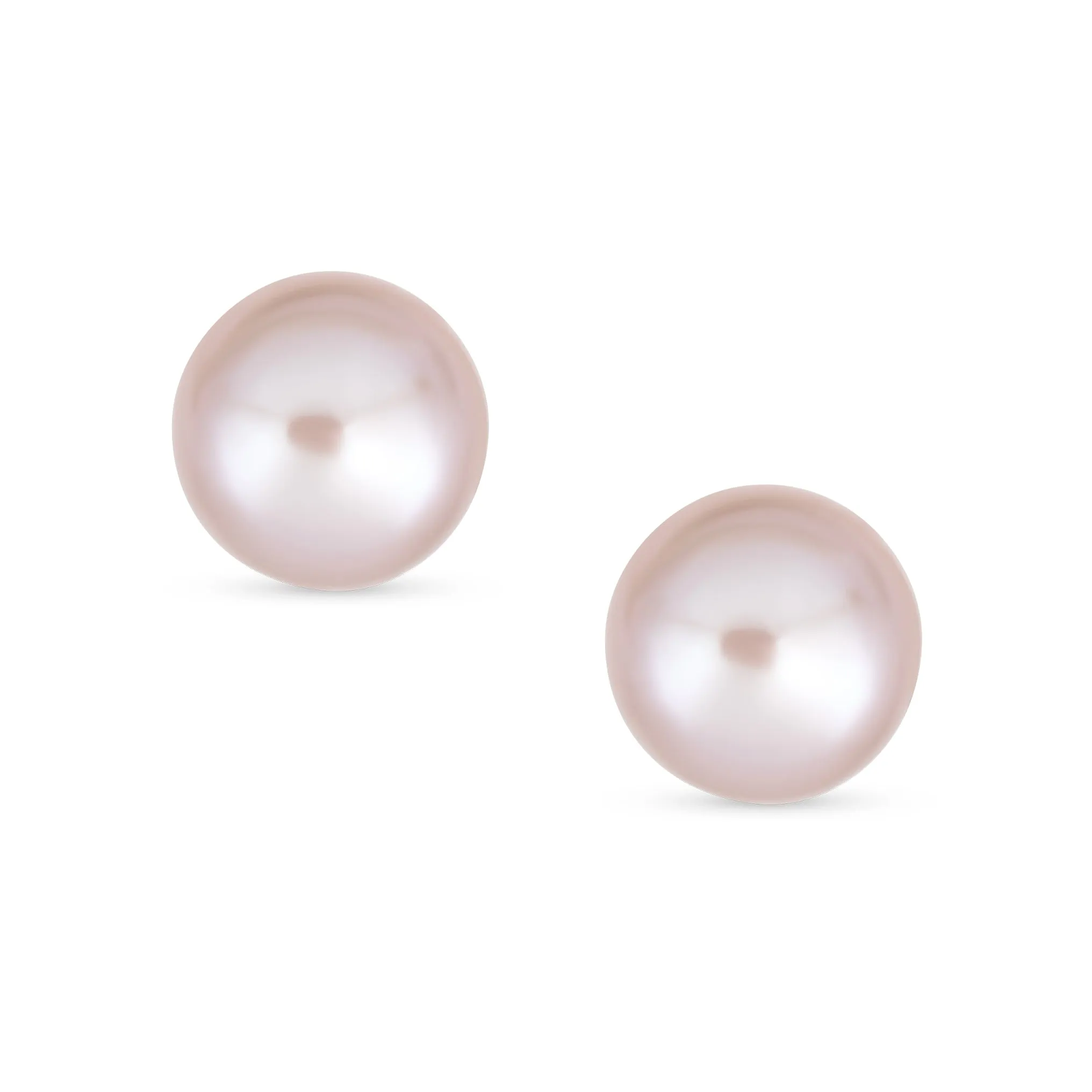 Traditional Tiny CZ Stud Earrings 10K Gold 5MM White Freshwater Pearl June Birthstone