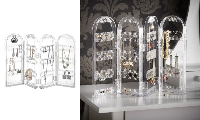 Transparent Folding Screen Jewellery Display Stand