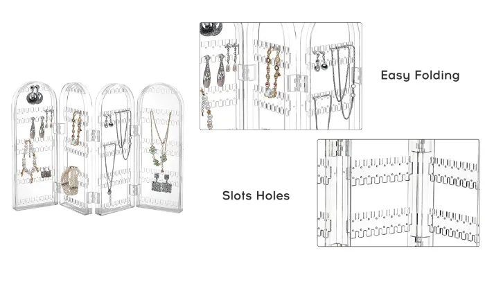 Transparent Folding Screen Jewellery Display Stand