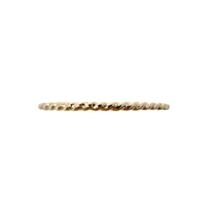 Twist Thin Band Real Gold Stacking Ring