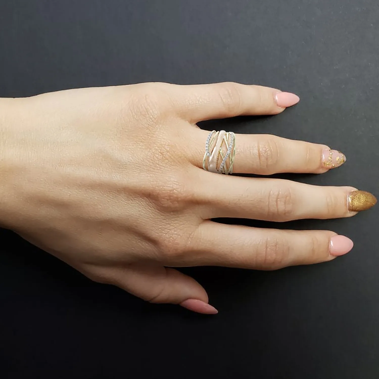 Two-Tone Gold Diamond Ring