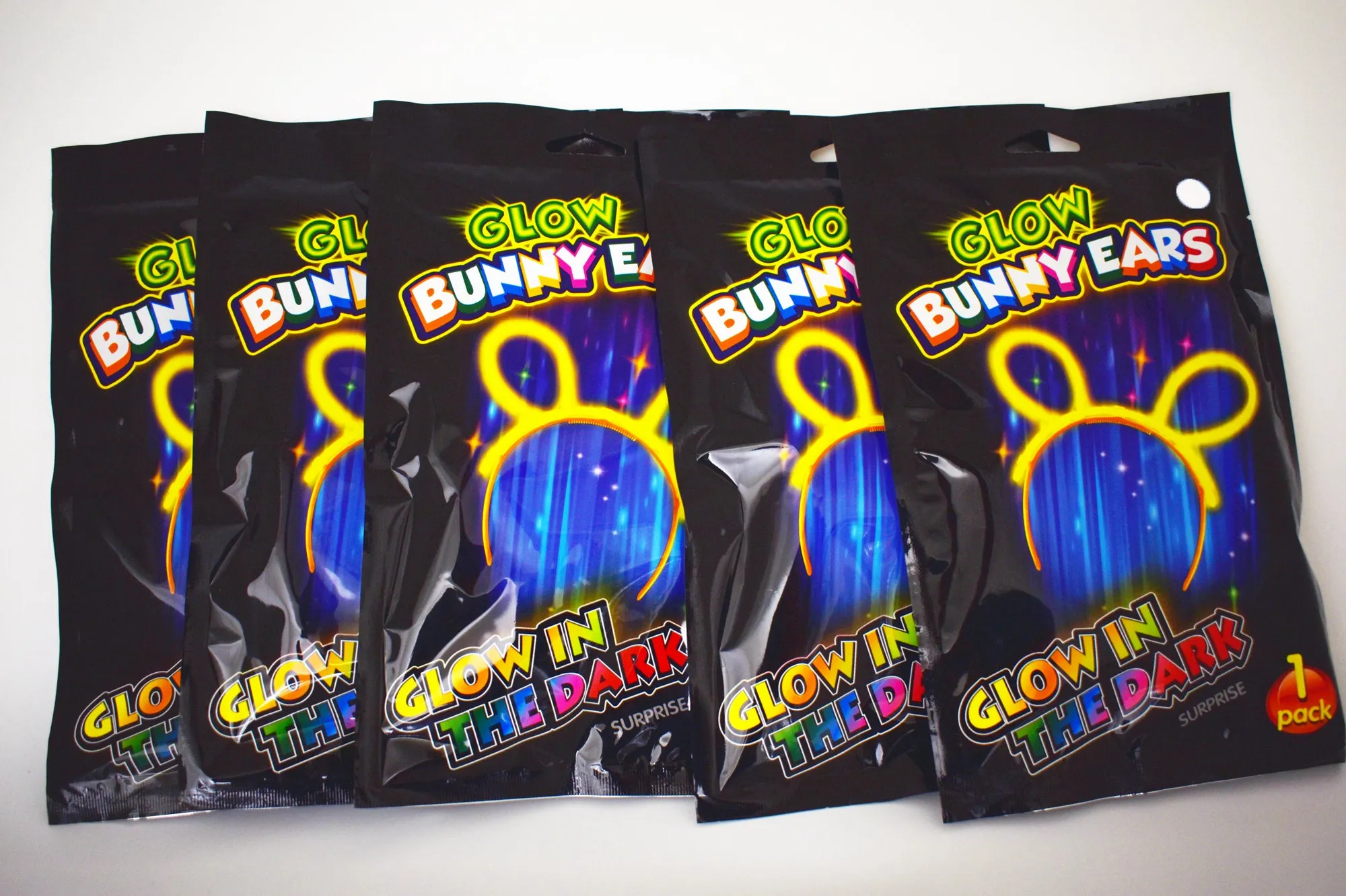 White Glow Stick Bunny Ears- Single Retail Packs