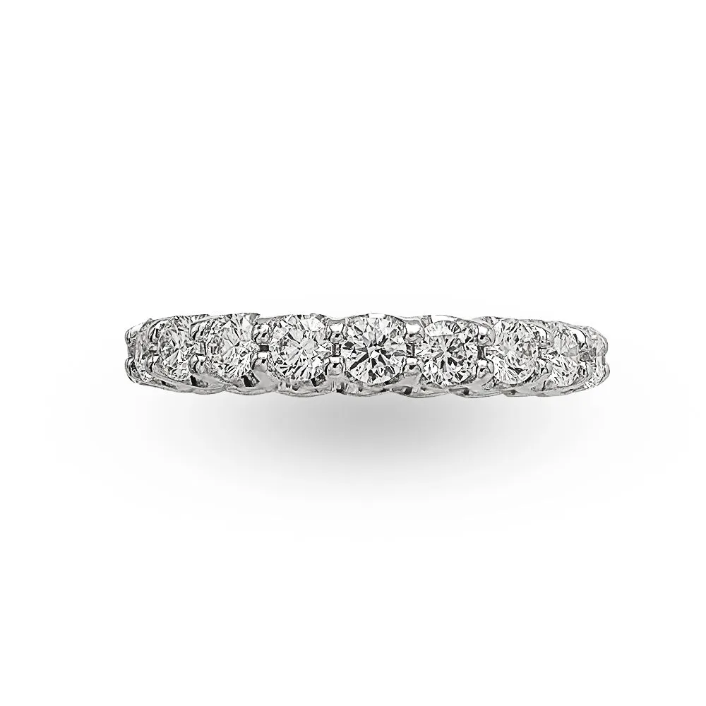 White Gold Eternity Band, 2.13 Carats Total Weight