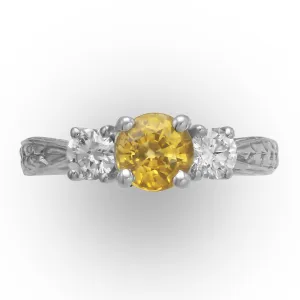 White Gold Yellow Sapphire Ring