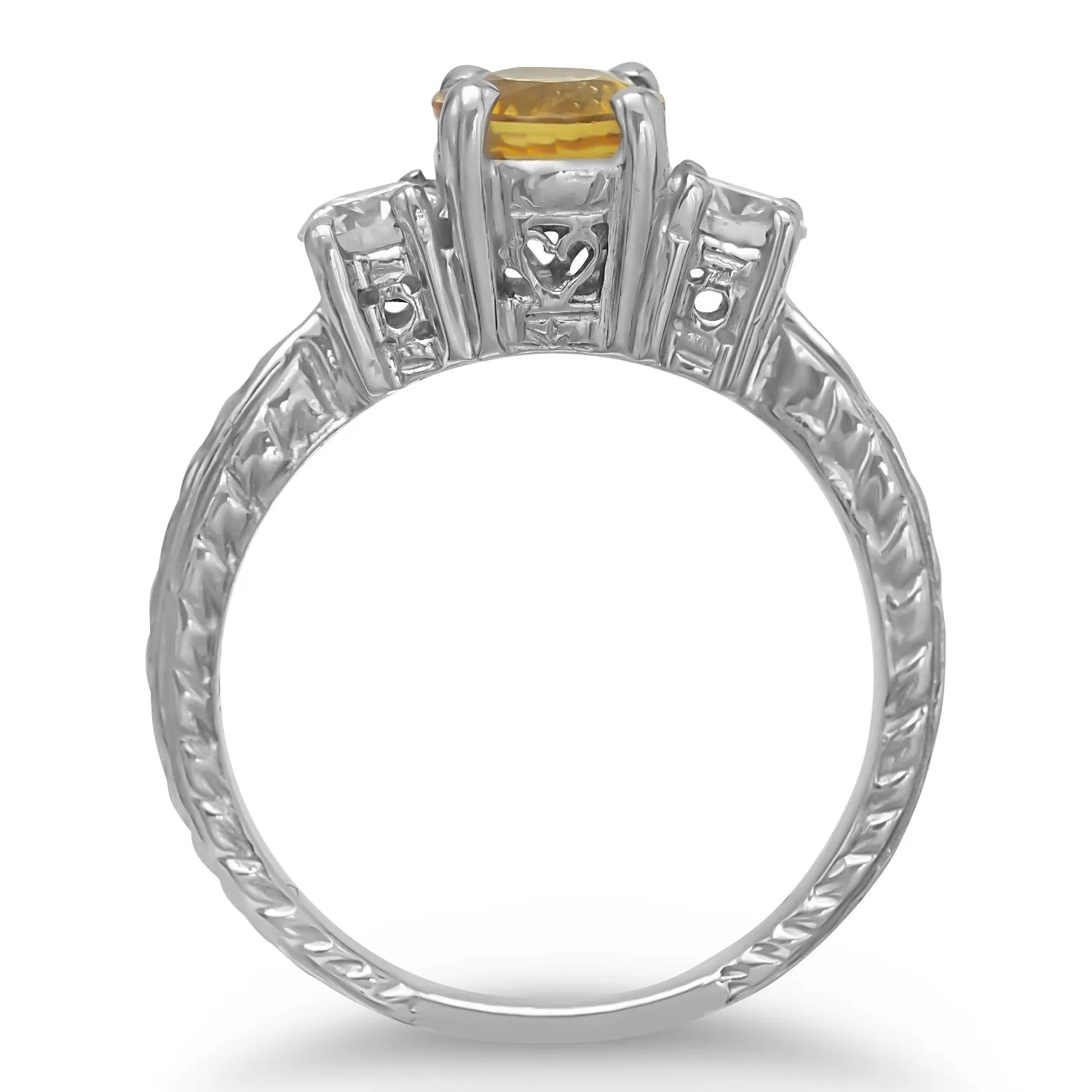 White Gold Yellow Sapphire Ring