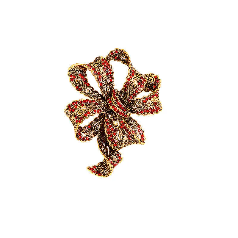 Women's Vintage Boho Bow Zircon Brooch