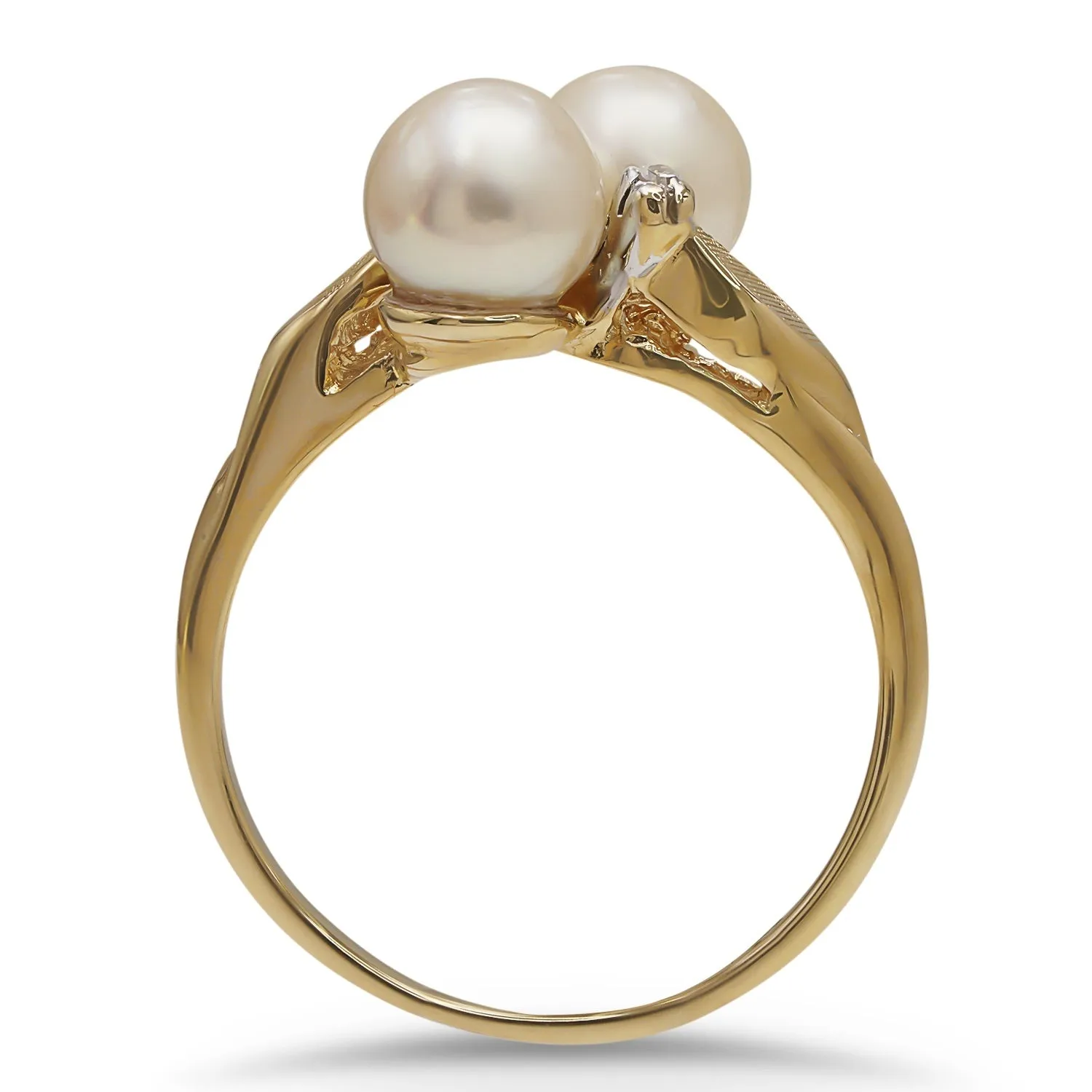 Yellow Gold Pearl Diamond Ring