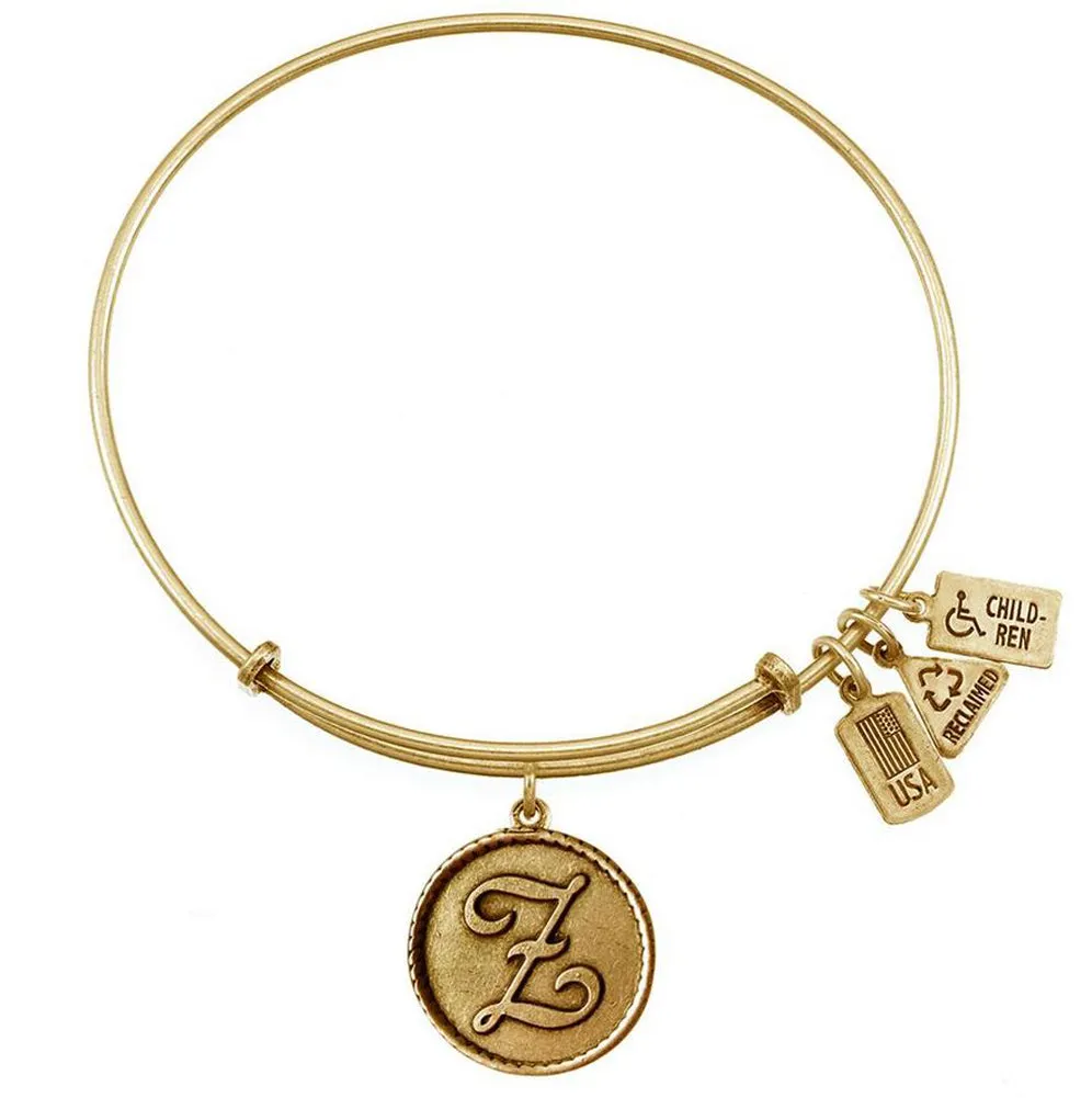 ''Z'' Initial Bangle in Gold by Wind & Fire